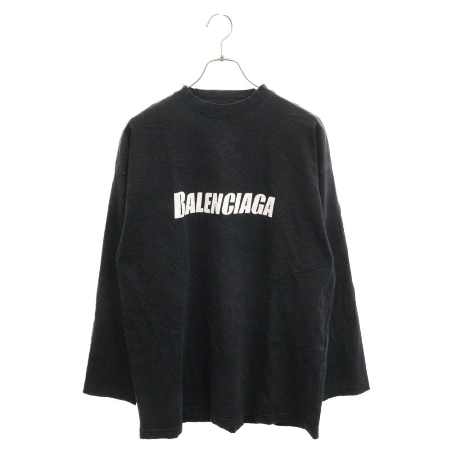 BALENCIAGA バレンシアガ 23SS ダメージ加工 ロゴプリント長袖Tシャツ 