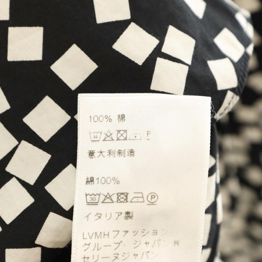 CELINE セリーヌ 19SS スクエアロゴ総柄プリント長袖シャツ ブラック 
