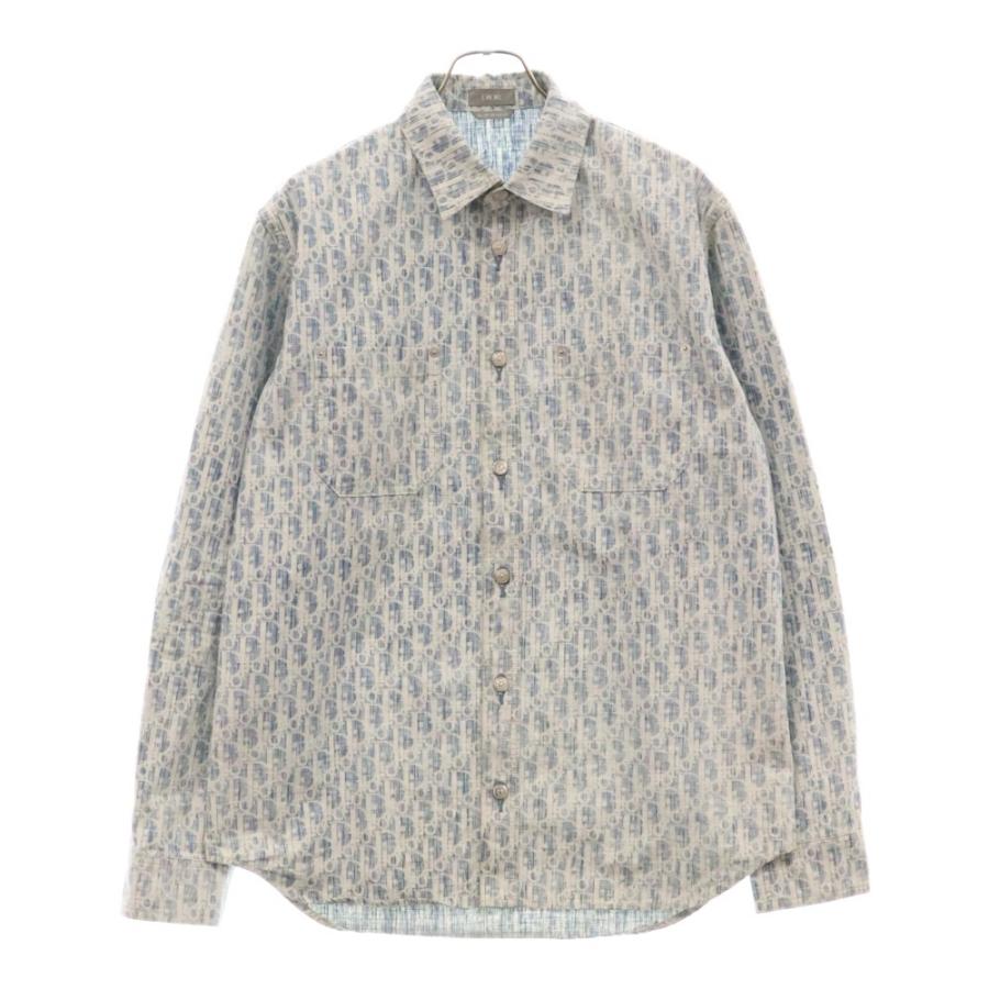 DIOR ディオール 20AW Cotton Denim Dior Oblique Overshirt オブリーク 総柄 デニム 長袖 シャツ ジャケット インディゴ 013D585BY989 DIOR ディオール 20AW Cotton Denim Oblique Overshirt 013D585BY989