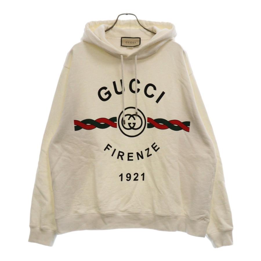 【ほぼ未使用】GUCCI グッチ トップス GUCCI（グッチ） FIRENZE 1921 ロゴプリント プルオーバーパーカー