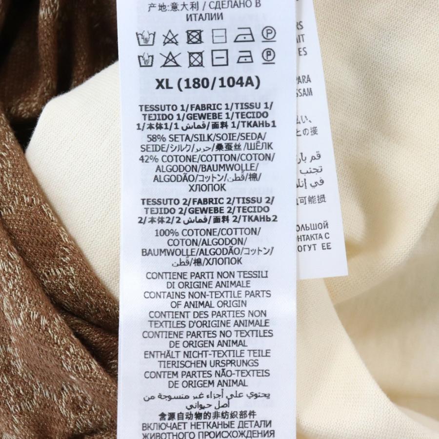 正規品　試着のみ　GUCCI コットン　シルク　イエロー ポロシャツ イタリア GUCCI（グッチ） 21AW Jacquard Knit Cotton Short Sleeve GG柄