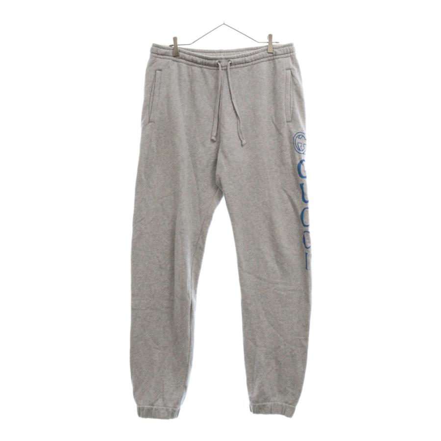 GUCCI グッチ 18AW サイドロゴプリント ドローストリング スウェット ロングパンツ グレー 522841 X3N66 GUCCI（グッチ） 18AW サイドロゴプリント ドローストリング