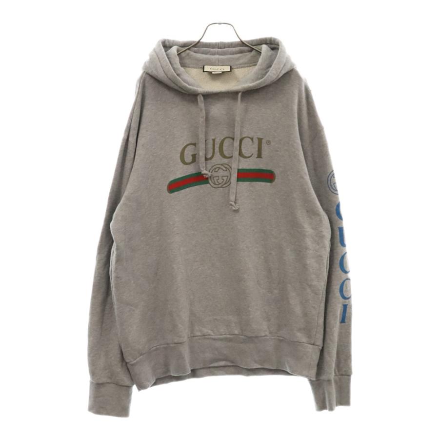 GUCCI（グッチ） ヴィンテージロゴ ドラゴン刺繍 プルオーバーパーカー