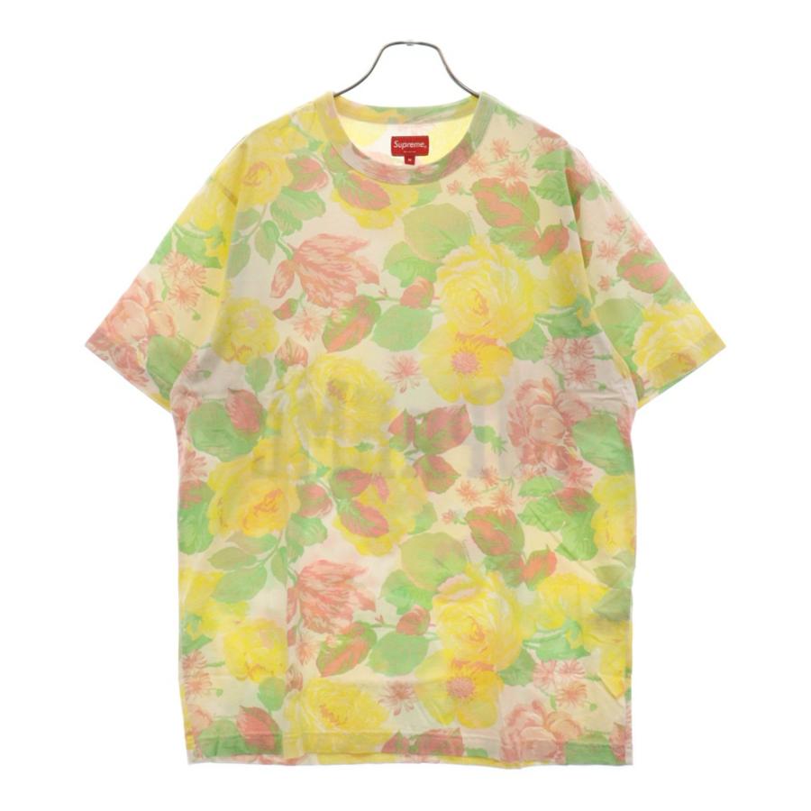 美品】シュプリームアーチロゴ フローラル柄 半袖シャツ マルチ