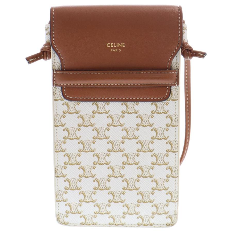 CELINE セリーヌ フラップ付きモバイルポーチ トリオンフキャンバス