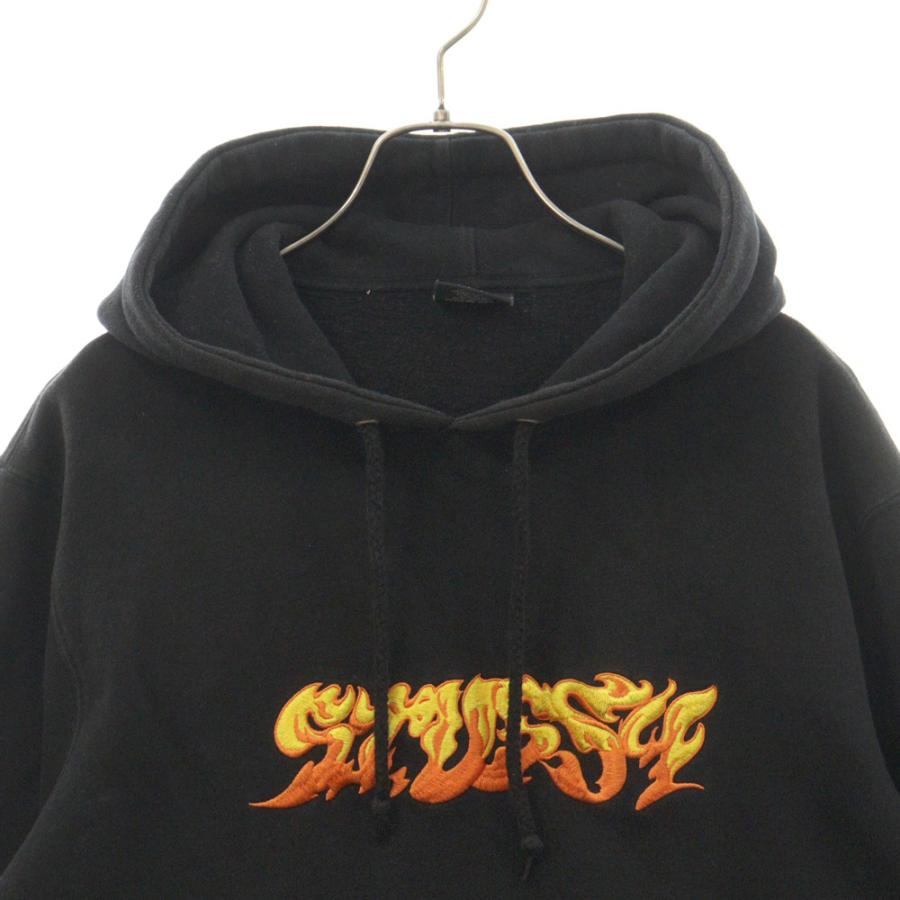 STUSSY ステューシー Fire Logo Hoodie フロントファイヤーロゴ刺繍  
