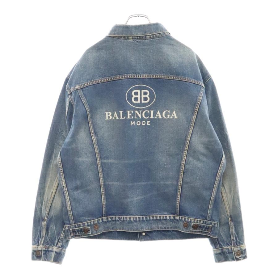 ユ*メ様 バレンシアガ　オーバーサイズ バックロゴ刺繍 デニムジャケット BALENCIAGA（バレンシアガ） 19AW バック刺繍デニム ジャケット JP57