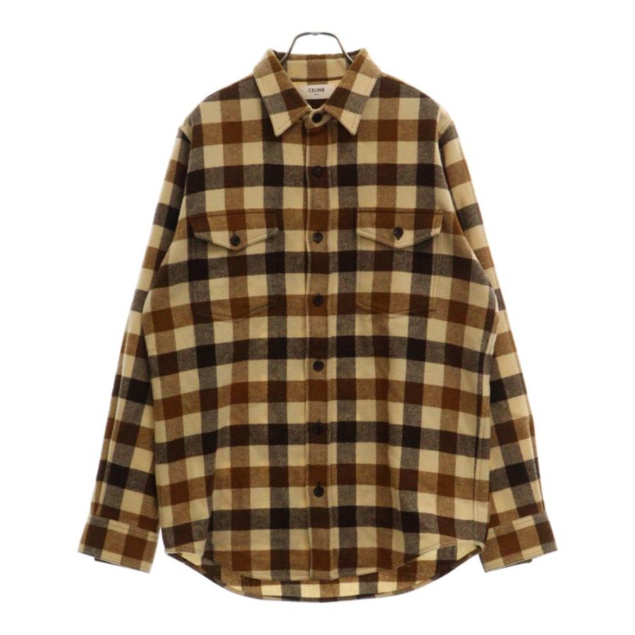 CELINE 2C486354M チェックコットンルーズ長袖シャツ 【公式通販】