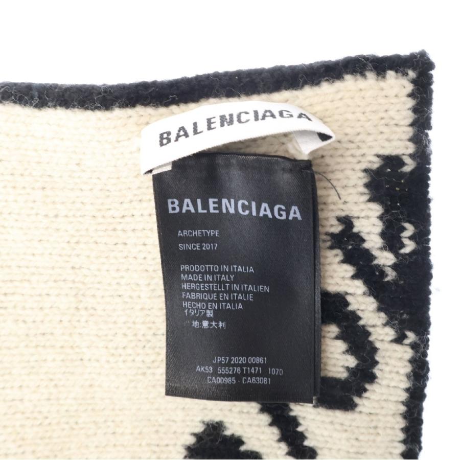 BALENCIAGA（バレンシアガ） Logo Muffler ロゴ総柄 ウール マフラー