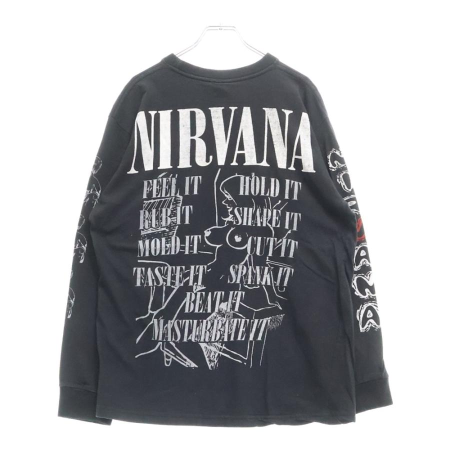 ヴィンテージ 90s NIRVANA BOOTLEG ABOUT A GIRL LS TEE ニルヴァーナ ブートレグ 両面プリント長袖Tシャツ 長袖カットソー ブラックの画像