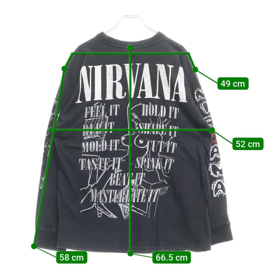 ヴィンテージ 90s NIRVANA BOOTLEG ABOUT A GIRL LS TEE ニルヴァーナ ブートレグ 両面プリント長袖Tシャツ 長袖カットソー ブラックの画像