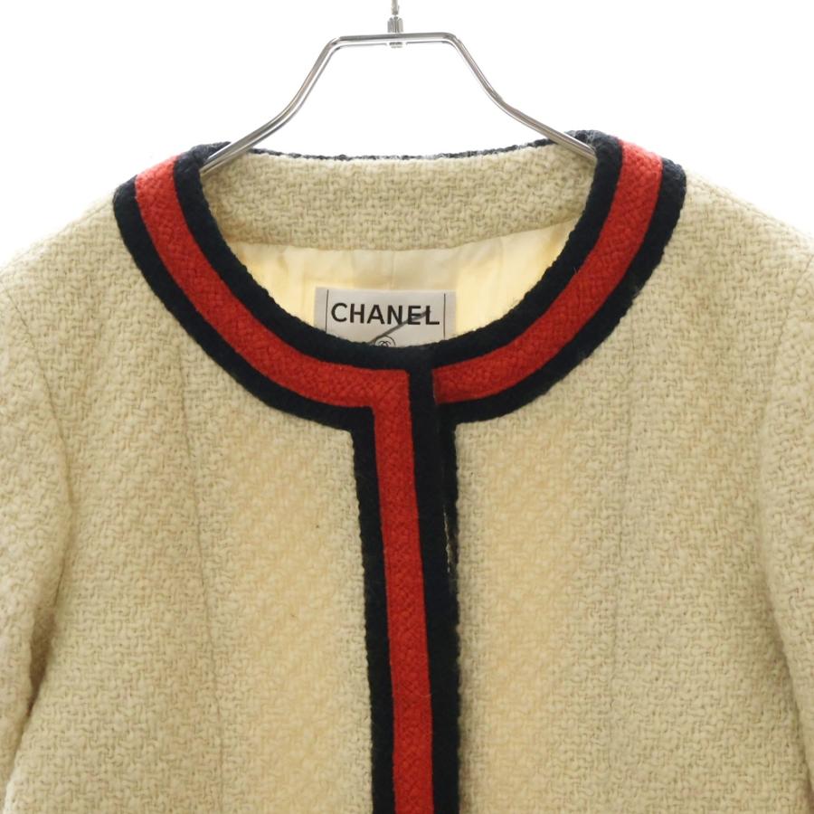 CHANEL（シャネル） ウール素材 ノーカラーツイードジャケット