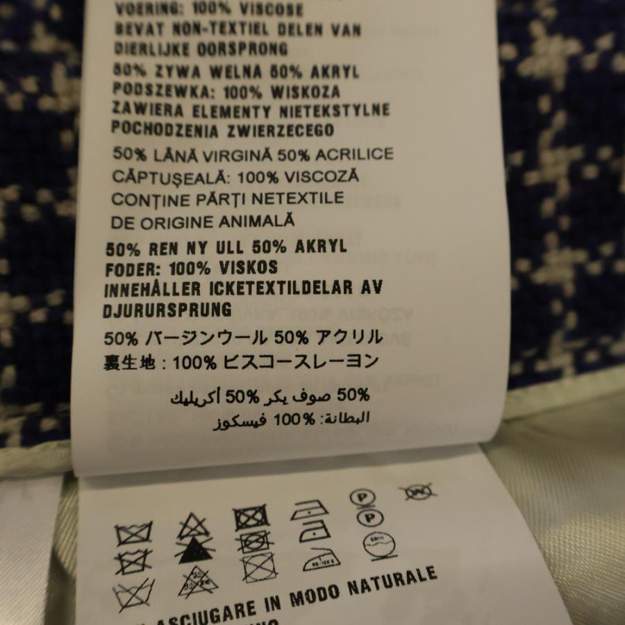 miumiu ミュウミュウ ウール×アクリル スカート ネイビー/ホワイト  