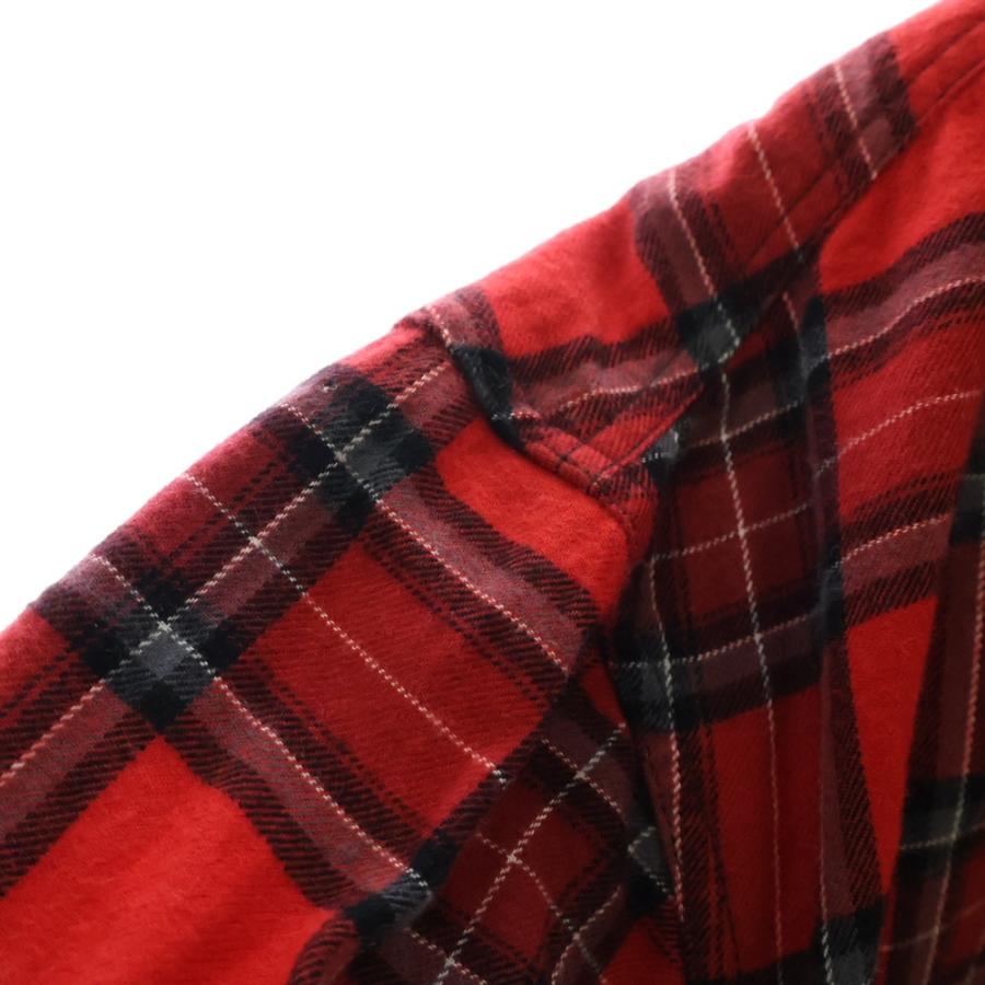 OFF-WHITE オフホワイト バイアスプリントチェック 長袖 シャツ レッド