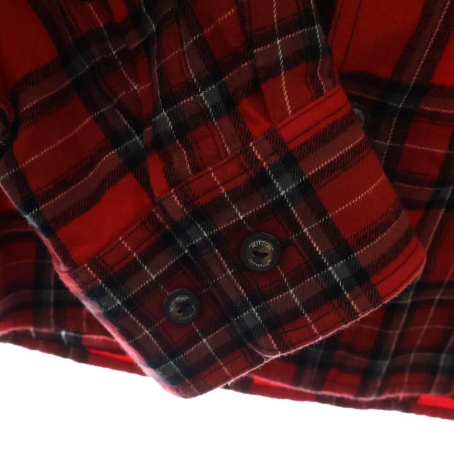 OFF-WHITE / バイアスプリント/長袖シャツ/M/ウール/レッド/チェック// OFF-WHITE オフホワイト バイアスプリントチェック 長袖 シャツ レッド