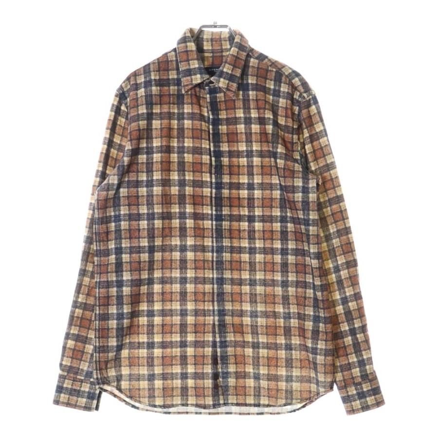GIVENCHY ジバンシィ ウール チェック柄 長袖シャツ ブラウン : BRING  