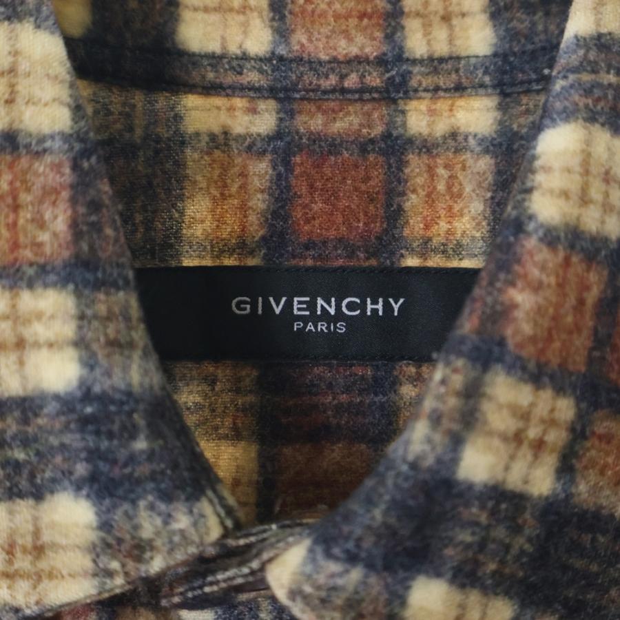 GIVENCHY ジバンシィ ウール チェック柄 長袖シャツ ブラウン : BRING  