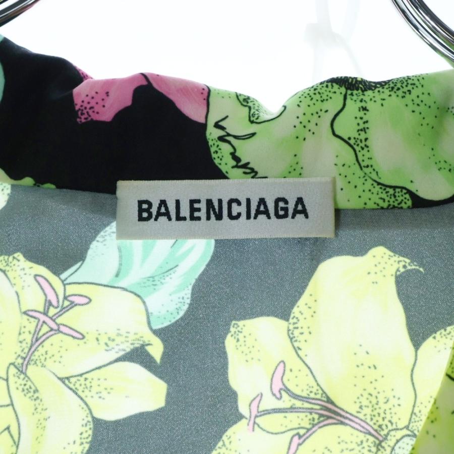 BALENCIAGA バレンシアガ フラワー総柄 ロング丈 シャツ ワンピース  