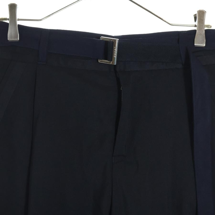 sacai（サカイ） 21AW SUITING PANTS スーチング ベルテッド タック