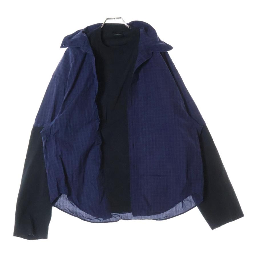 BALENCIAGA バレンシアガ BBアイコン刺繍 レイヤード 長袖シャツ