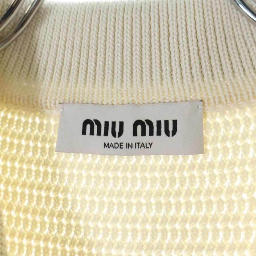 miumiu ミュウミュウ コットンニット ジッパーカーディガン アイボリー