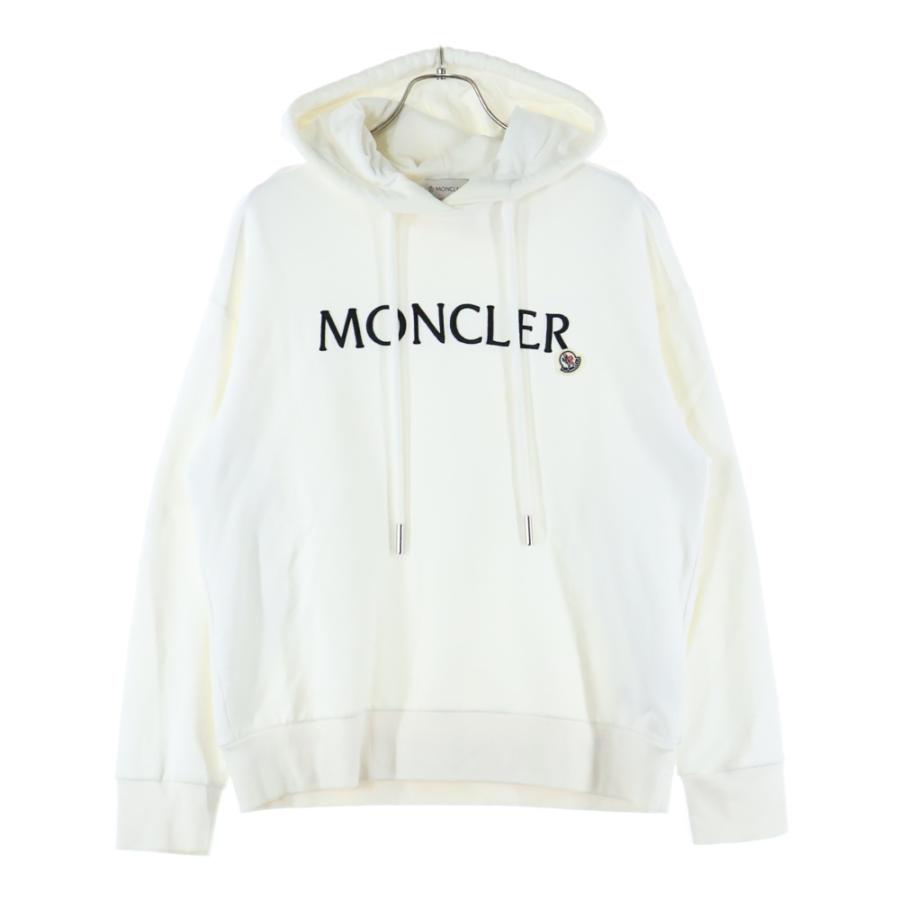【レア】MONCLER ホワイト パーカー MONCLER（モンクレール） フロント ロゴ プルオーバー パーカー