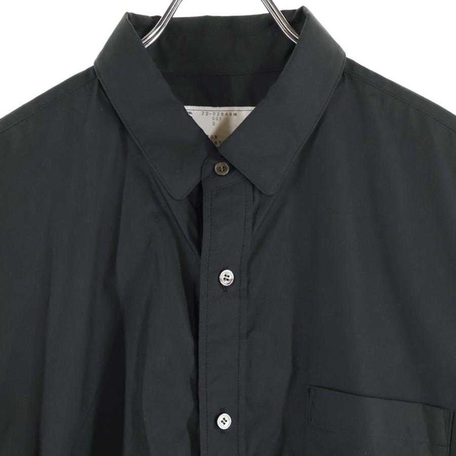 sacai（サカイ） 22AW COTTON L/S SHIRT コットン 長袖シャツ ブラック