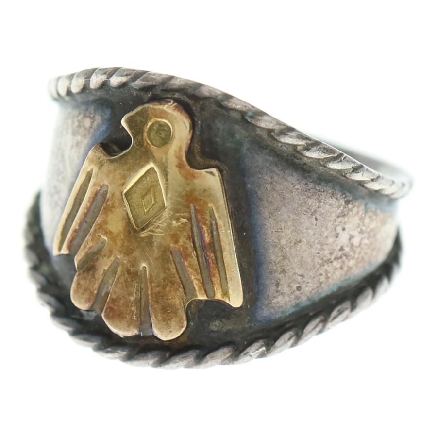 ブ*。様 ❤️最終価格オークション‼️ゴローズイーグルヒヨコ付き縄目リング 17 goro's ゴローズ イーグルヒヨコ付き縄目リング シルバー/ゴールド