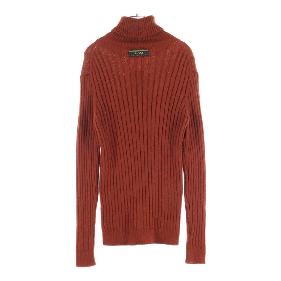 GUCCI グッチ タートルネックセーター リブニット バックロゴ オレンジ_1