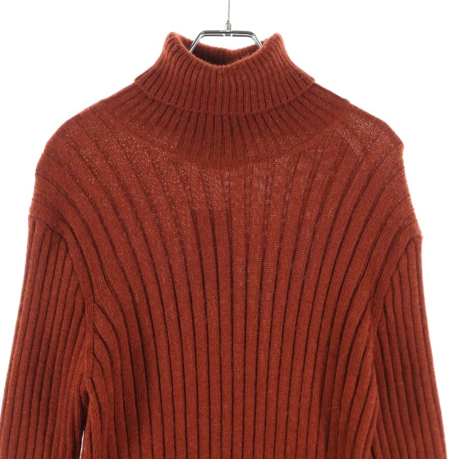 GUCCI グッチ タートルネックセーター リブニット バックロゴ オレンジ_2