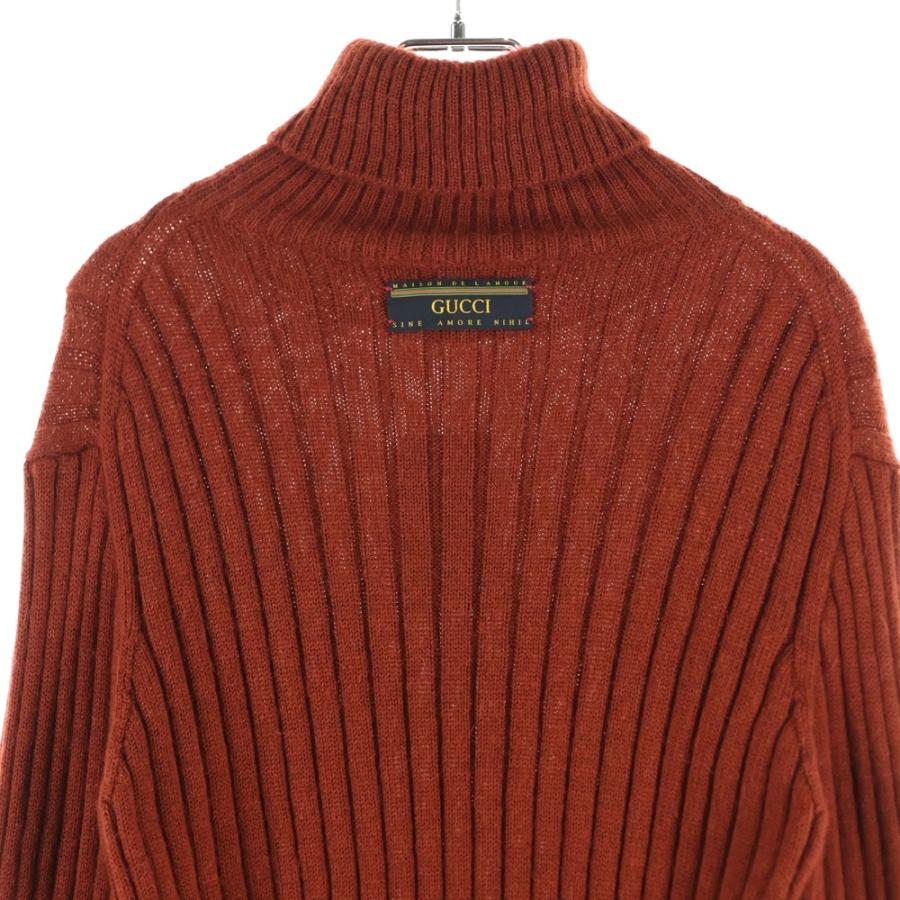 GUCCI グッチ タートルネックセーター リブニット バックロゴ オレンジ_3
