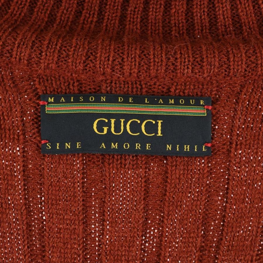 GUCCI グッチ タートルネックセーター リブニット バックロゴ オレンジ_4