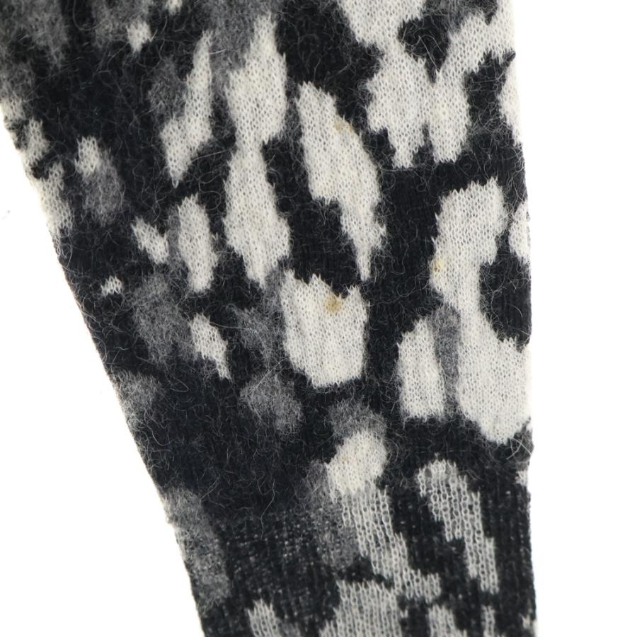 イヴサンローラン 美品 レオパード ニット セーター YSL ロゴ 半袖 M SAINT LAURENT PARIS サンローランパリ レオパードニット クルーネック