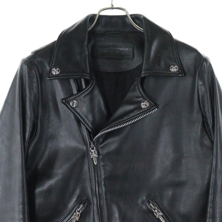 【美品】値下げします！！クロムハーツ　ジャケット CHROME HEARTS（クロムハーツ） BASIC MOTO ベーシックモト ダガー