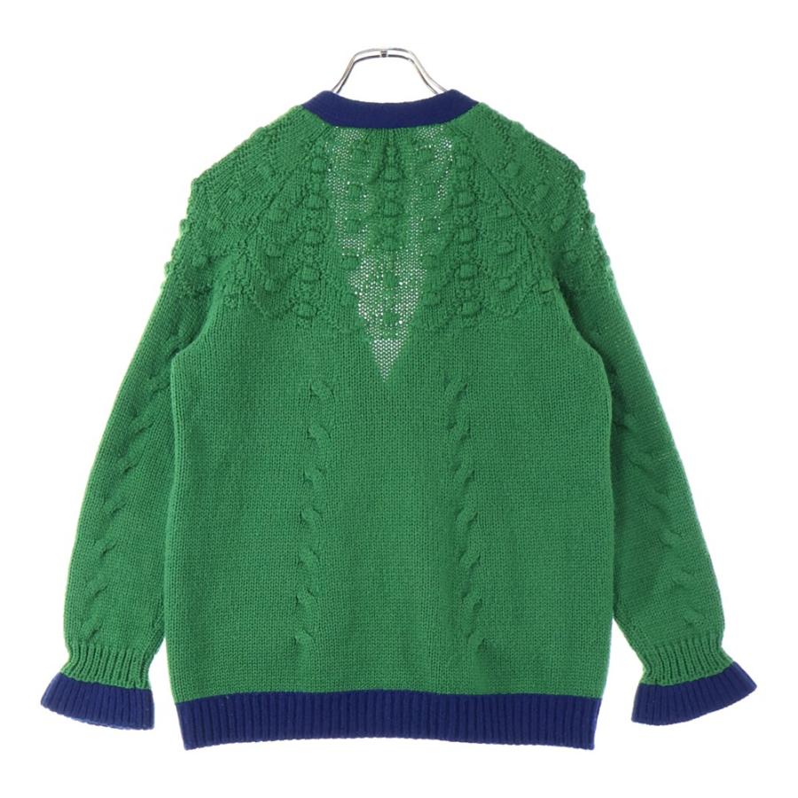 CHANEL（シャネル） フラワーワッペン付き ケーブルニットカーディガン
