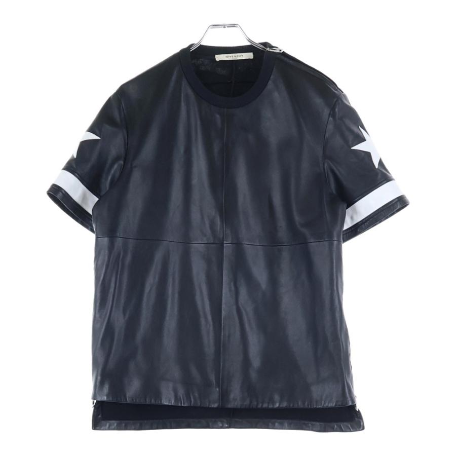 GIVENCHY（ジバンシィ） 17SS スタープリントレザー切り替えTシャツ