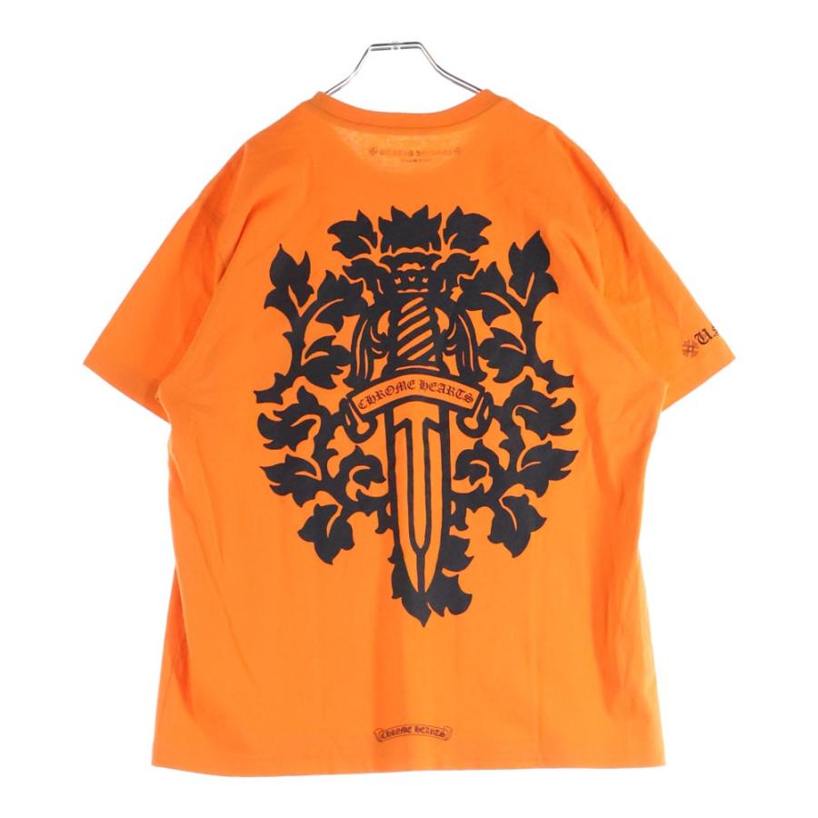 CHROME HEARTS　バックヴァインダガー（ブラック／オレンジ／Lサイズ） CHROME HEARTS（クロムハーツ） VINE DGR T-SHRT バッグダガープリント