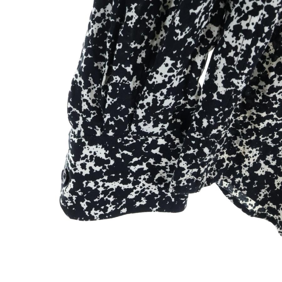 エディ期・19AW★セリーヌ スプラッター マーブル総柄 レーヨン長袖シャツ M CELINE（セリーヌ） 19AW スプラッター マーブルプリントクラシック総