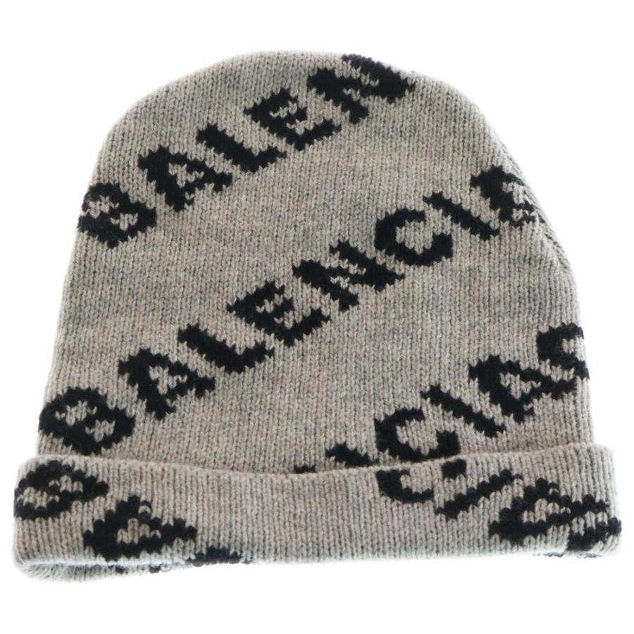 BALENCIAGA（バレンシアガ） JACQUARD LOGO BEANIE ウール ロゴ総柄