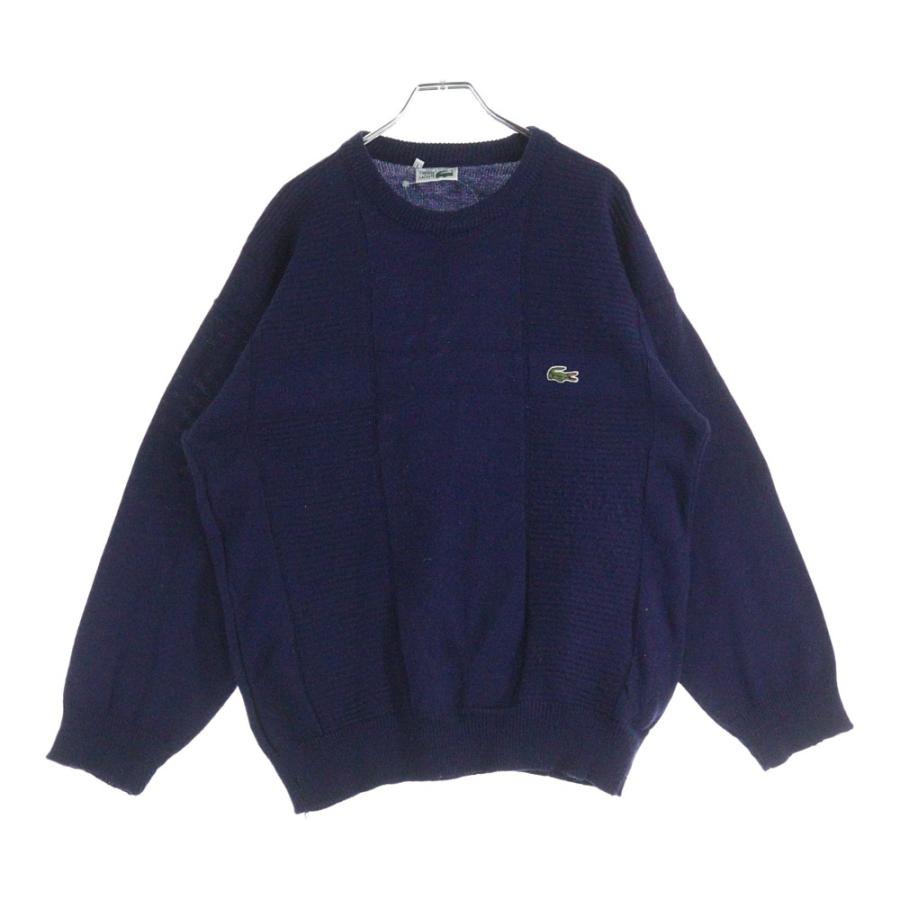 LACOSTE（ラコステ） OLD リブ編みデザイン ロゴ刺繍 クルーネック 