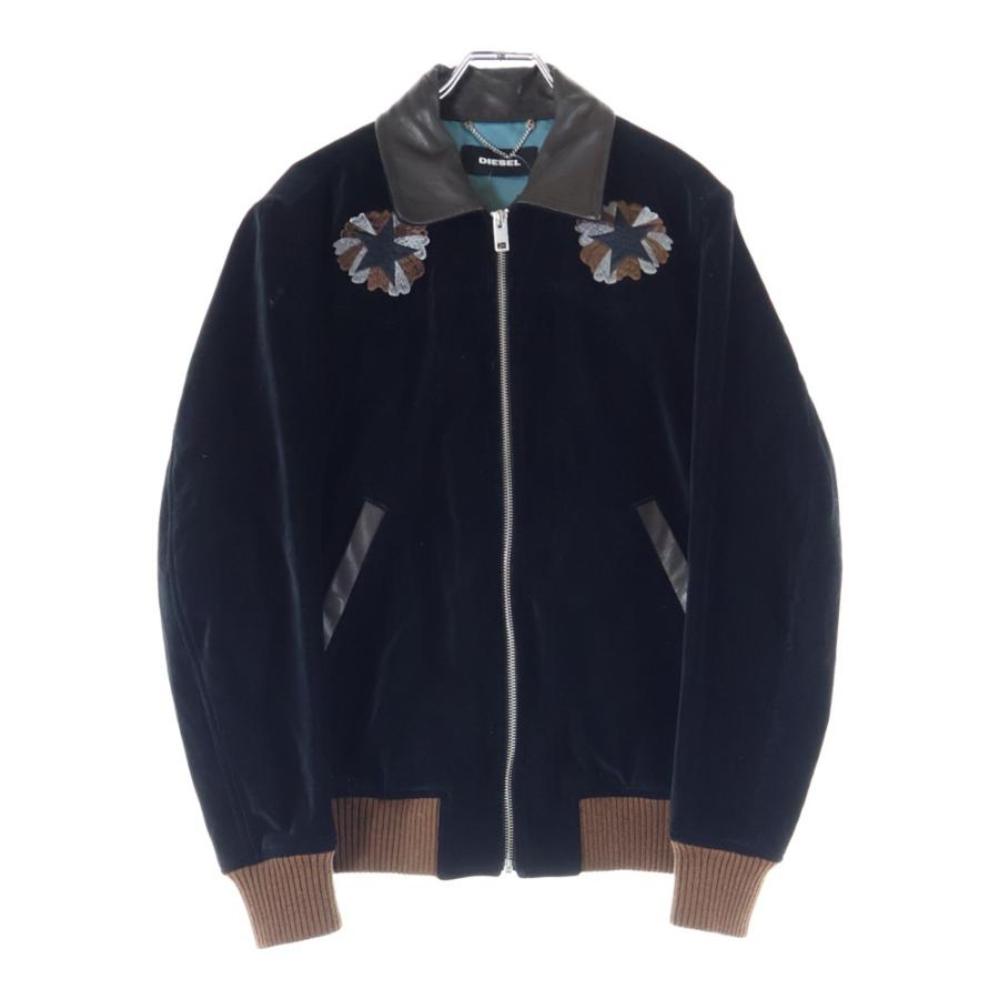 DIESEL（ディーゼル） 襟レザー切替 ベロア ボンバージャケット