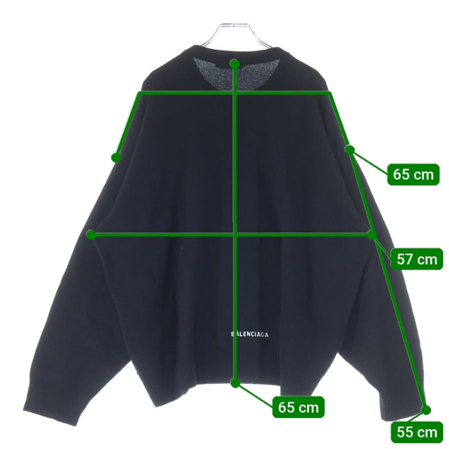 極美品 バレンシアガ カシミアセーター ユニセックス XS BALENCIAGA（バレンシアガ） バックロゴ刺繍 クルーネックセーター