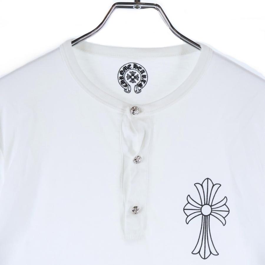 クロムハーツ CH刺繍クロスボールボタン長袖シャツ レディース S CHROME HEARTS（クロムハーツ） CHクロスプリント クロスボールボタン