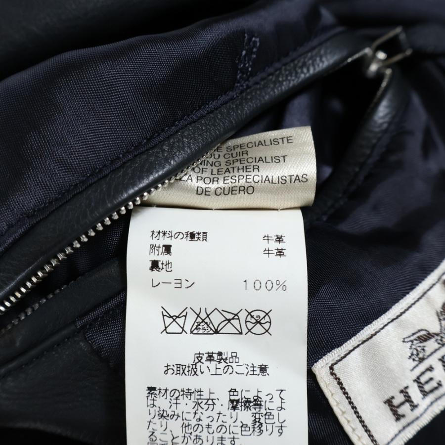 HERMES（エルメス） ネックボタン カウレザー シングル ライダース
