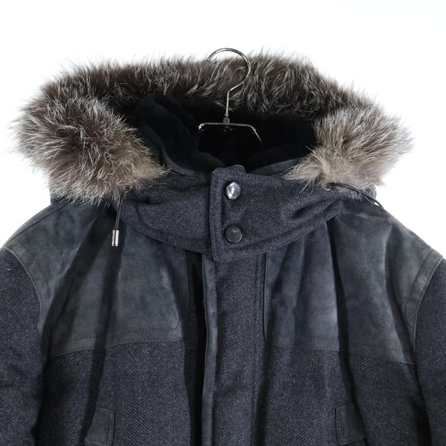 Brioni ブリオーニ LEATHER DOWN JACKET PUA1 ファー付きフード ダウン