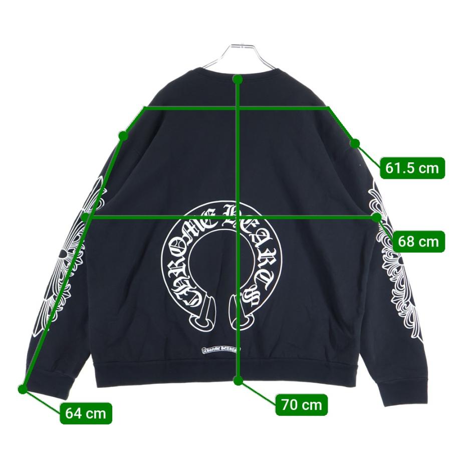 【大人気】クロムハーツ ホースシュー トレーナー キッズ 黒 120cm CHROME HEARTS（クロムハーツ） Horseshoe Crewneck Sweatshirt ホース