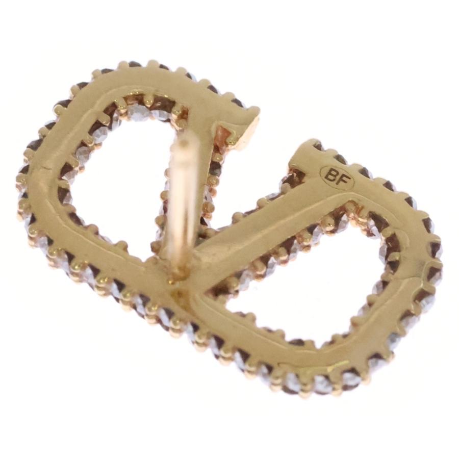 VALENTINO（ヴァレンティノ） Vロゴ ラインストーン ピアス ゴールド