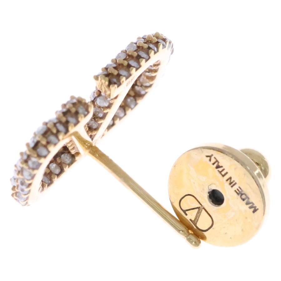 VALENTINO（ヴァレンティノ） Vロゴ ラインストーン ピアス ゴールド