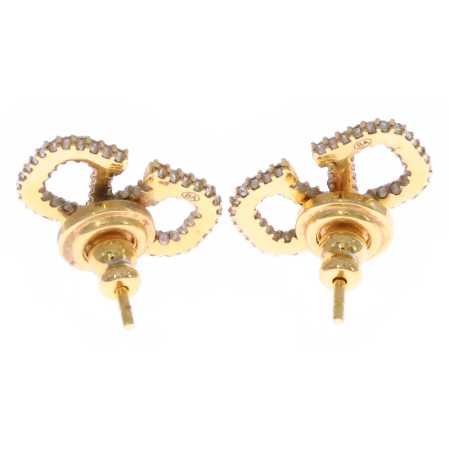 VALENTINO（ヴァレンティノ） Vロゴ ラインストーン ピアス ゴールド