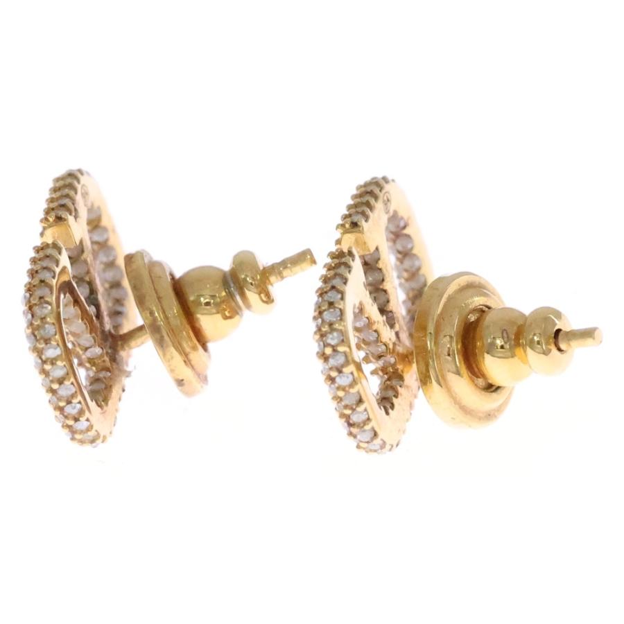 VALENTINO（ヴァレンティノ） Vロゴ ラインストーン ピアス ゴールド